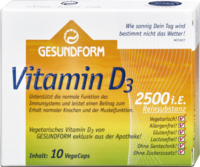 GESUNDFORM Vitamin D3 2.500 I.E. Vega-Caps